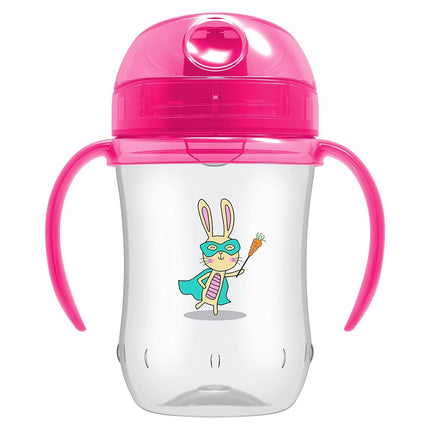 Dr. Brown's Milestones Soft Spout Sippy Cup with Handles, Pink Bunny Hero, BPA-Free, 9 oz/270 mL, 9m+
