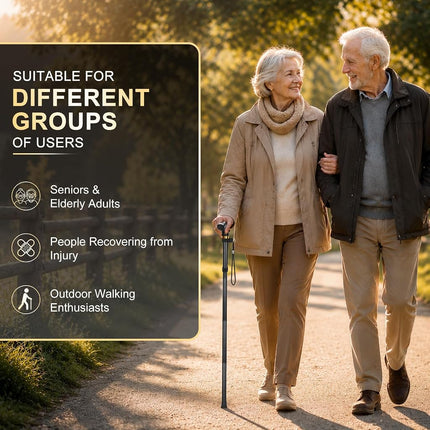 supregear Folding Cane, 5-Level Adjustable Height Walking Stick Lightweight Portable Cane Travel Cane with Wrist Strap and T Handle for Elderly Disabled Men Women, Black Polka Dots