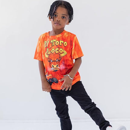 Monster Jam El Toro Loco Petit Garçon T-Shirt Imprimé Orange 6