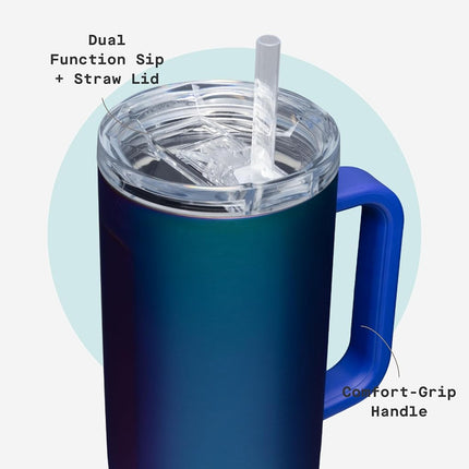 Corkcicle Cruiser Insulated Tumbler - Keeps Drinks Cold 20 Hours - Triple-Insulated Stainless Steel - Spill-Proof Lid - Summer Drinkware Gift - Keeps Drinks Ice Cold - 40 oz - Dragonfly