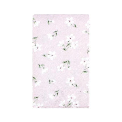 Hudson Baby Unisex Baby Cotton Flannel Burp Cloths, Purple Dainty Floral 10 Pack, One Size