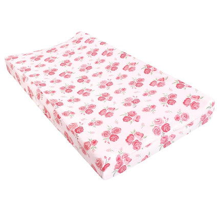 Hudson Baby Unisex Baby Changing Pad Cover, Blush Rose, One Size