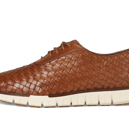 Cole Haan Men's Zerogrand Remastered Woven Oxfords, British Tan/Dk NAT, 7 UK