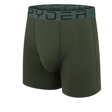 Spyder Mens Boxer Briefs 5 Pack Poly Spandex Performance Boxer Briefs Underwear, Black/Light Green/Dark Grey/Green/Black, M