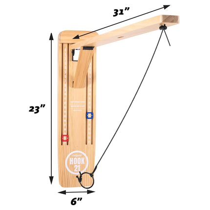 GoSports Hook 21 Wall Mounted Ring Swing Game with Foldable Arm - Play Indoors or Outdoors