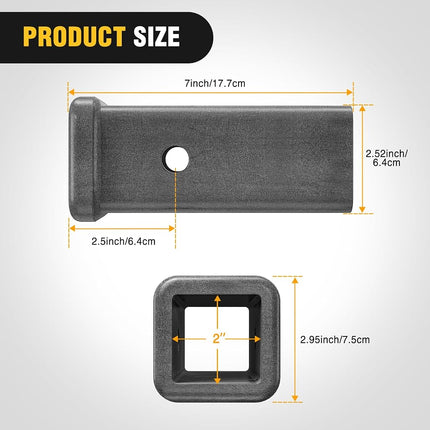 Nilight Hitch Adapter 2" x 7" Combo Bar Trailer Receiver Tube Weld-on Raw Steel Hitch Bar