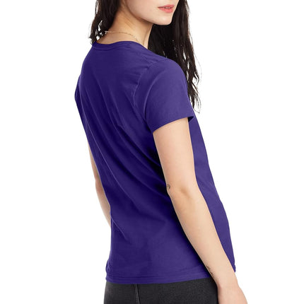 Hanes womensOS04V2Short Sleeve V-Neck T-Shirt Short Sleeve T-Shirt - - XXX-Large Purple