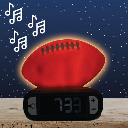 LEXiBOOK, Rl800SO Alarm Clock with Night Light with Sound and Melodies LCD Backlit Illuminated Snooze Orange/Blue