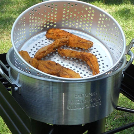 King Kooker KK2 10-Quart Aluminum Fry Pan with Basket , Silver