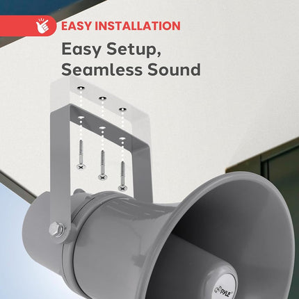 Pyle Enceinte Pavillon PA Intérieure/Extérieure, Enceinte PA 9,7 Pouces Son Puissant avec Transformateur 70V 20 Watts Support de Montage Inclus