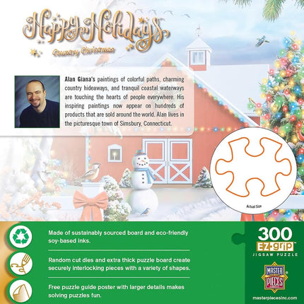MasterPieces 300 Piece EZ Grip Jigsaw Puzzle - Country Christmas - 18"x24"