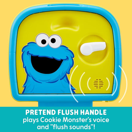 Sesame Street Cookie Monster Terrific 3-in-1 Potty Training Chair, Toilet Seat Trainer, and Step Stool, Easy Clean, Pretend Flush Handle, Gender Neutral