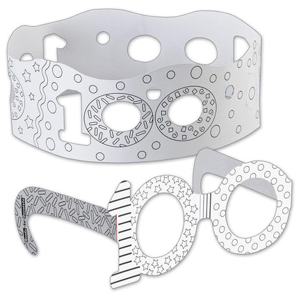 Really Good Stuff 666148 Kit de lunettes et couronnes pour la 100e journée, prêtes à décorer