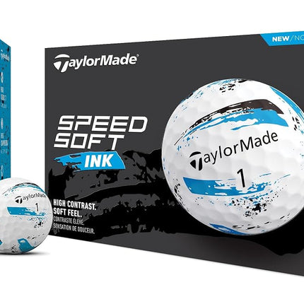 TaylorMade Golf SpeedSoft Ink Balles de Golf Bleues Une Douzaine