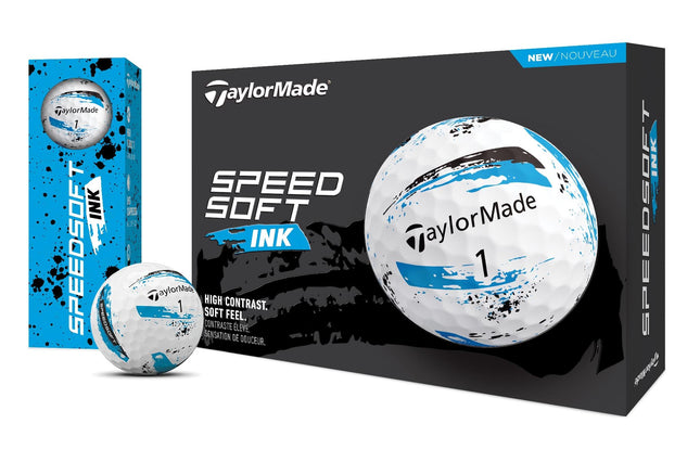 TaylorMade Golf SpeedSoft Ink Golf Balls Blue One Dozen