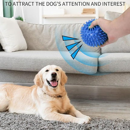 Pweituoet 4 Pack 4.5” Heavy Duty Squeaky Dog Ball for Medium Large Dogs, Spikey Dog Ball Toys for Clean Teeth and Training, Large Dog Toys for Aggressive Chewers (red Green 4pack)