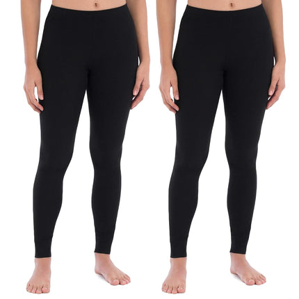 Fruit of the Loom Calzoncillo térmico micro waffle para mujer, negro/negro, XS