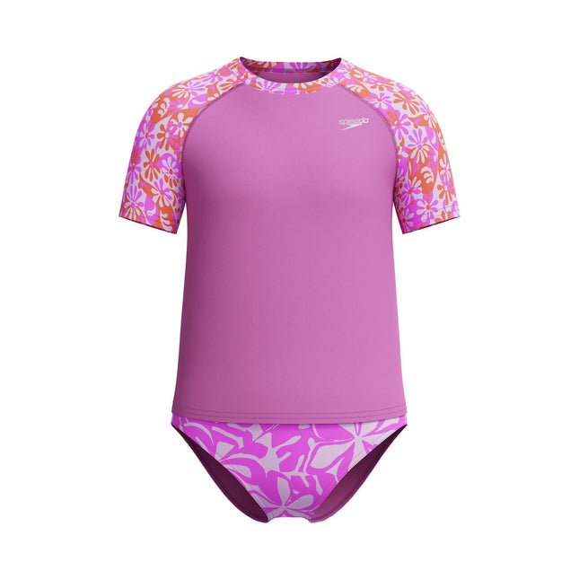 Speedo Girls' Uv Swim Shirt Short Sleeve Rashguard