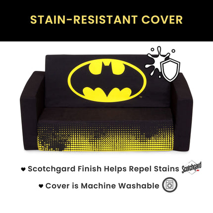 Sofá plegable Cozee de Batman - Sofá convertible 2 en 1 en tumbona para niños de Delta Children