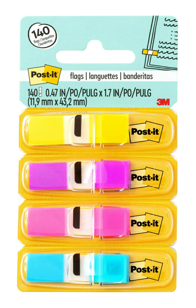 Post-it Index Small Flags, Pack of 4 Dispensers, 3