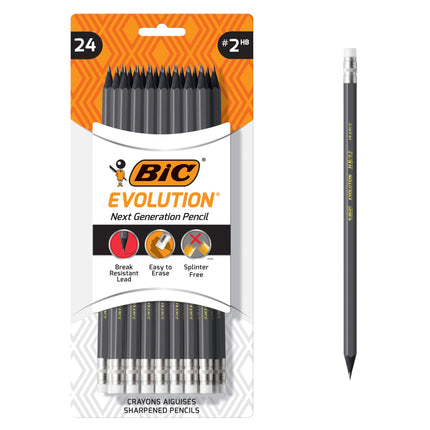 BIC Evolution Cased Pencil, #2 Lead, Gray Barrel, 