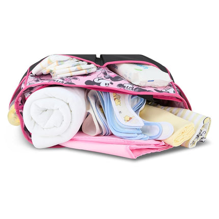 Disney Baby Multi-functional Travel Tote Diaper Bag with Changing Pad, Minnie Black Pink, Large, Disney Baby Multi-functional Travel Tote Diaper Bag With Changing Pad