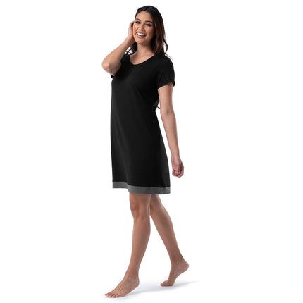 Camisón de dormir súper suave y transpirable Fruit of the Loom para mujer, Negro, Pequeño