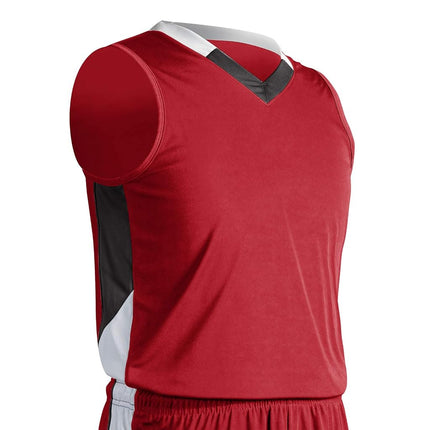 Maillot de basketball en polyester CHAMPRO Rebel pour homme Bbj21ascbw2xl, écarlate, noir, blanc, XXL