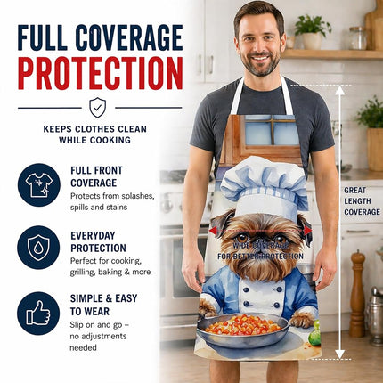 Caroline's Treasures Brussels Griffon The Chef Apron Cooking Kitchen Server Baking Crafts Gardening for Adult Women Men, Unisex, Large, Multicolor