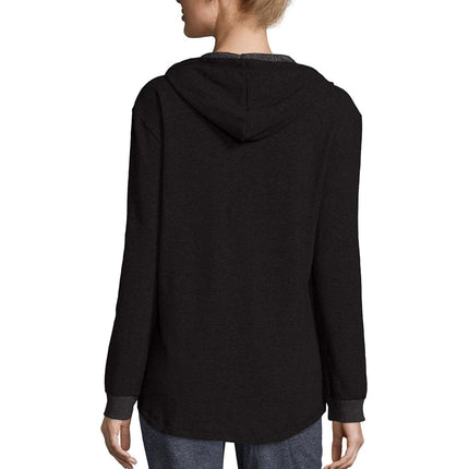 Hanes womensO46931French Terry Full-zip Hoodie Long Sleeve Warm Up or Track Jacket - black - S