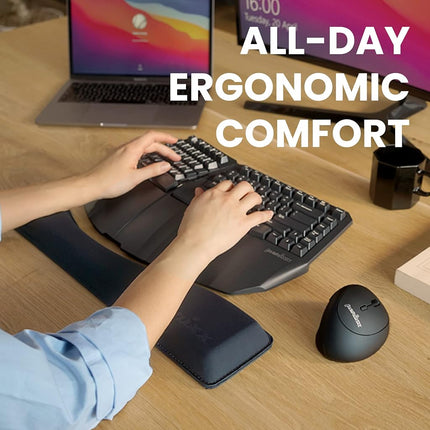 Perixx PERIPRO-512 Ergonomic Keyboard Wrist Rest - Gel Cushion Support - Compatible with Various Ergo Keyboard - Dimension 17.323.941.30 inches - Black