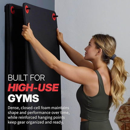 SPRI Hanging Exercise Mat, Fitness & Yoga Mat for Group Fitness Classes, Commercial Grade Quality with Reinforced Holes, 56" L x 23" W x 5/8" Thick