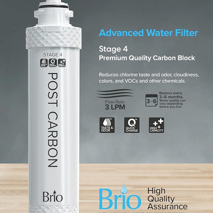 Brio NFMCTO5MS4 Water Filter, Polypropylene, White