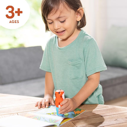 Melissa & Doug Sticker WOW!™ 24-Page Activity Pad and Sticker Stamper - Tiger, 300 Stickers, Arts and Crafts Toy Collectible Character, Creative Play Travel Toy for Girls and Boys 3+ - FSC Certified