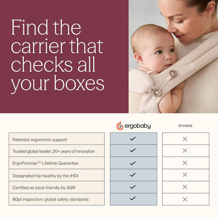 Ergobaby Upsie Hip Sling – Natural Beige Baby Carrier – Lightweight, Adjustable Sling for Toddlers – Breathable & Ergonomic Design