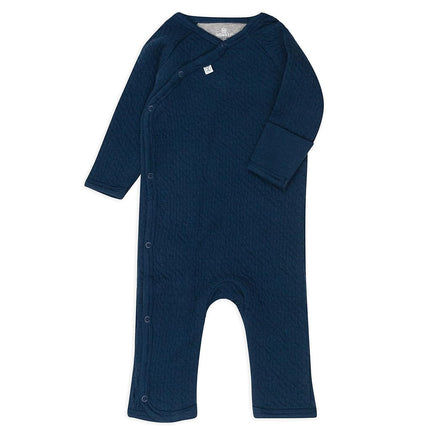 HonestBaby Grenouillère matelassée à pressions latérales en coton biologique pour bébés garçons, bébés filles, bleu marine foncé, nouveau-né, bleu marine foncé, nouveau-né