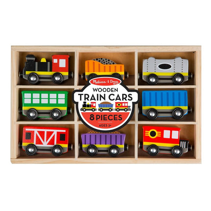 Melissa & Doug Wooden Train Cars (8-Piece Train Set)