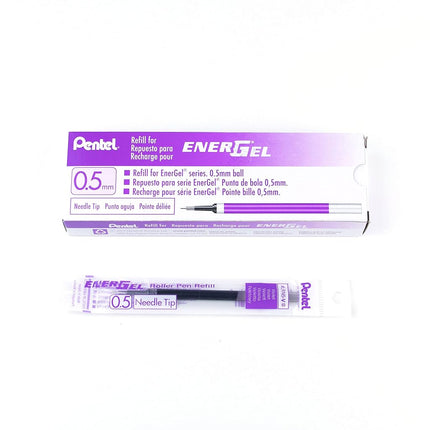 Pentel, 12 x EnerGel Gel Ink Refills 0.5mm Tip Purple Ink LRN5-V