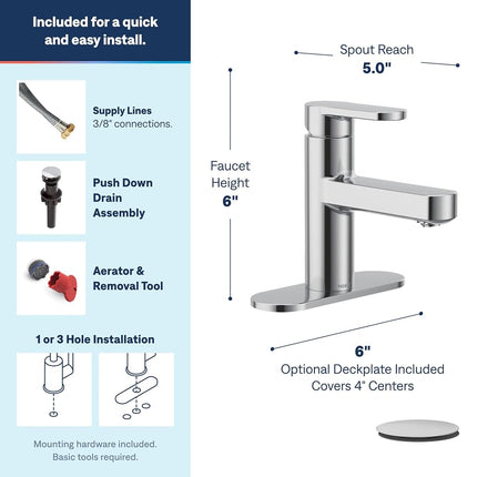 Moen 84014 Laris One-Handle Lavatory Faucet, Chrome
