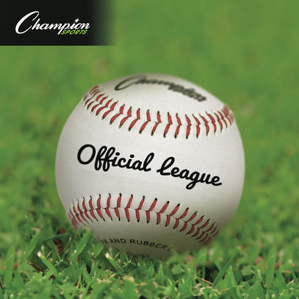 Champion Sports Leather Baseball Set: Dozen Indoor / Outdoor Genuine Leather Official League Baseballs for Practice Training or Real Game - OLB1 Pack of 12