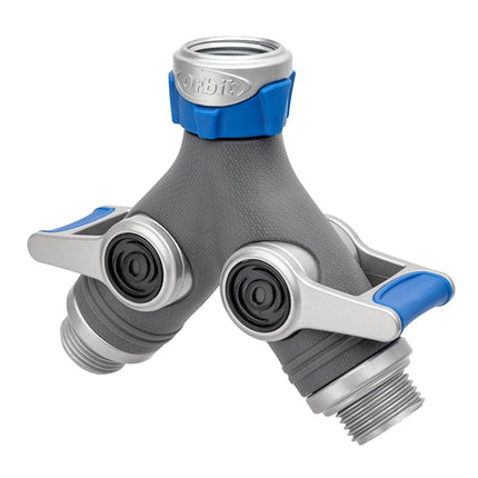 Orbit XL 2-Way Garden Hose Splitter – Dual Valves,