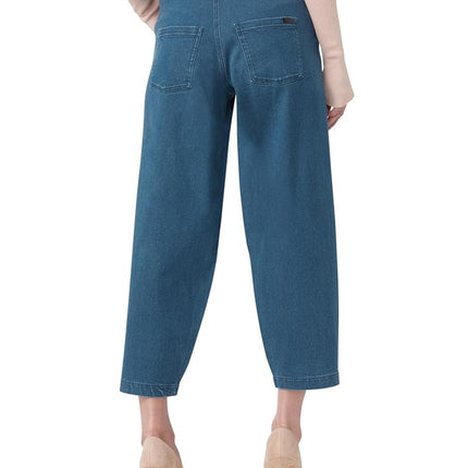 HUE Women's Fashion Denim Jean Skimmer Leggings, Medium Wash - Barrel Leg, S
