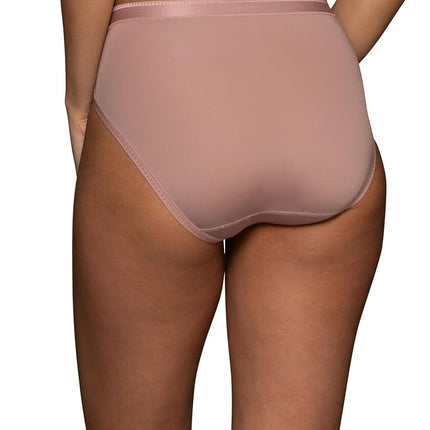 Vanity Fair Women's Comfort Where It Counts No Ride Up Panties, Hi Cut - 3 Pack - Black/Blush/Black, 7