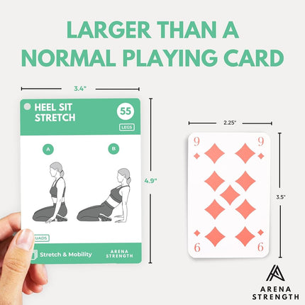 Arena Strength Stretch, Mobility, Flexibility Exercise Cards. Workout Card Decks for Stretching. Improve Mobility and Flexibility.
