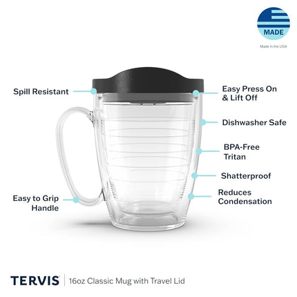Tervis 1317577 Mom Dainty Floral Insulated Tumbler with Wrap and Lid 16 oz Mug Clear