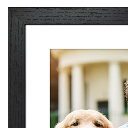 Americanflat 22x28 Poster Frame - Black Engineered Wood with Polished Plexiglass - Matted to 18x24 Photo Size - Hudson Collection - Wide Picture Frame for Wall Display - Black