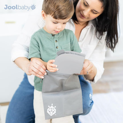 Jool Baby Folding Travel Potty Training Seat for Toddlers, Fits Round & Oval Toilets, Non-Slip Suction Cups, Includes Free Travel Bag (Grey)