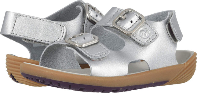 Merrell Boy's Girl's Bare Steps H20 Sandal, Silver