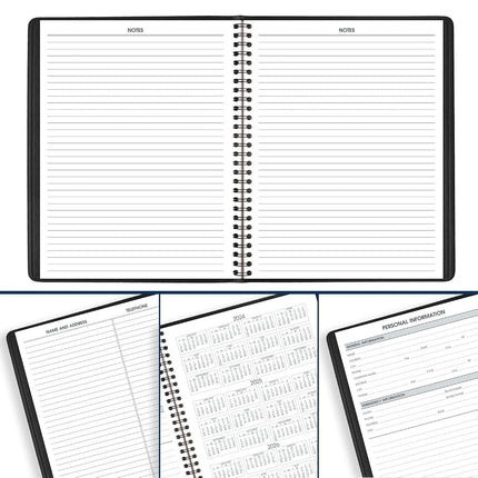 AT-A-GLANCE 2025 Appointment Book Planner, Weekly, 7" x 8-3/4", Medium, Quarter-Hourly, Black (709510525)