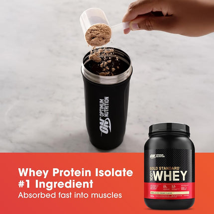 Optimum Nutrition Gold Standard 100% Whey Protein Powder, Vanilla Ice Cream, 907g - [packaging may vary]